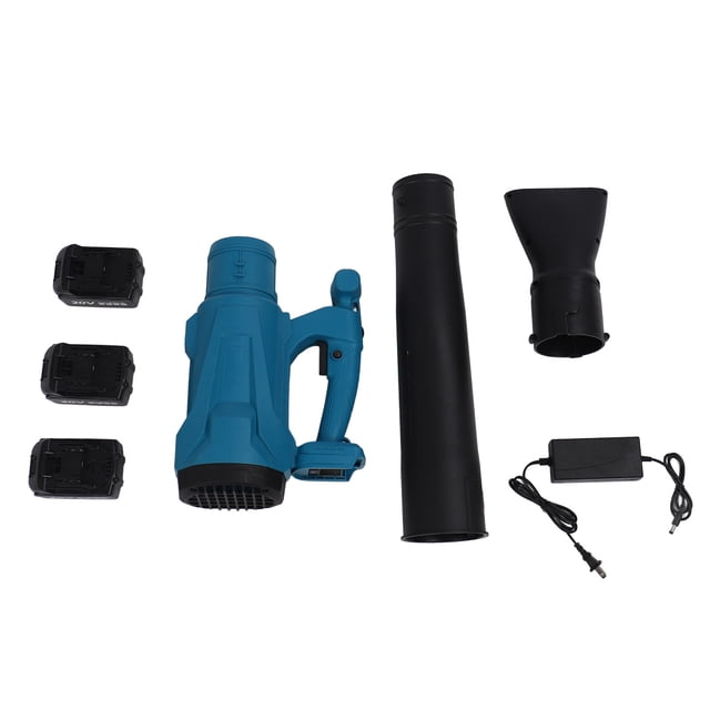 Soplador de hojas eléctrico inalámbrico para el cuidado del césped, soplador de hojas a batería con 3 baterías de litio de 1300 mAh y 21 V, cargador para patio, casa