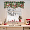 thumbnail image 2 of Merry Christmas Red Truck Tie Up Valances Curtain, Vintage Green Plaid Gift Snowflake Adjustable Rod Pocket Short Window Treatment Tie Up Curtains Valances for Kitchen Living Room Bathroom 42x18 In, 2 of 9