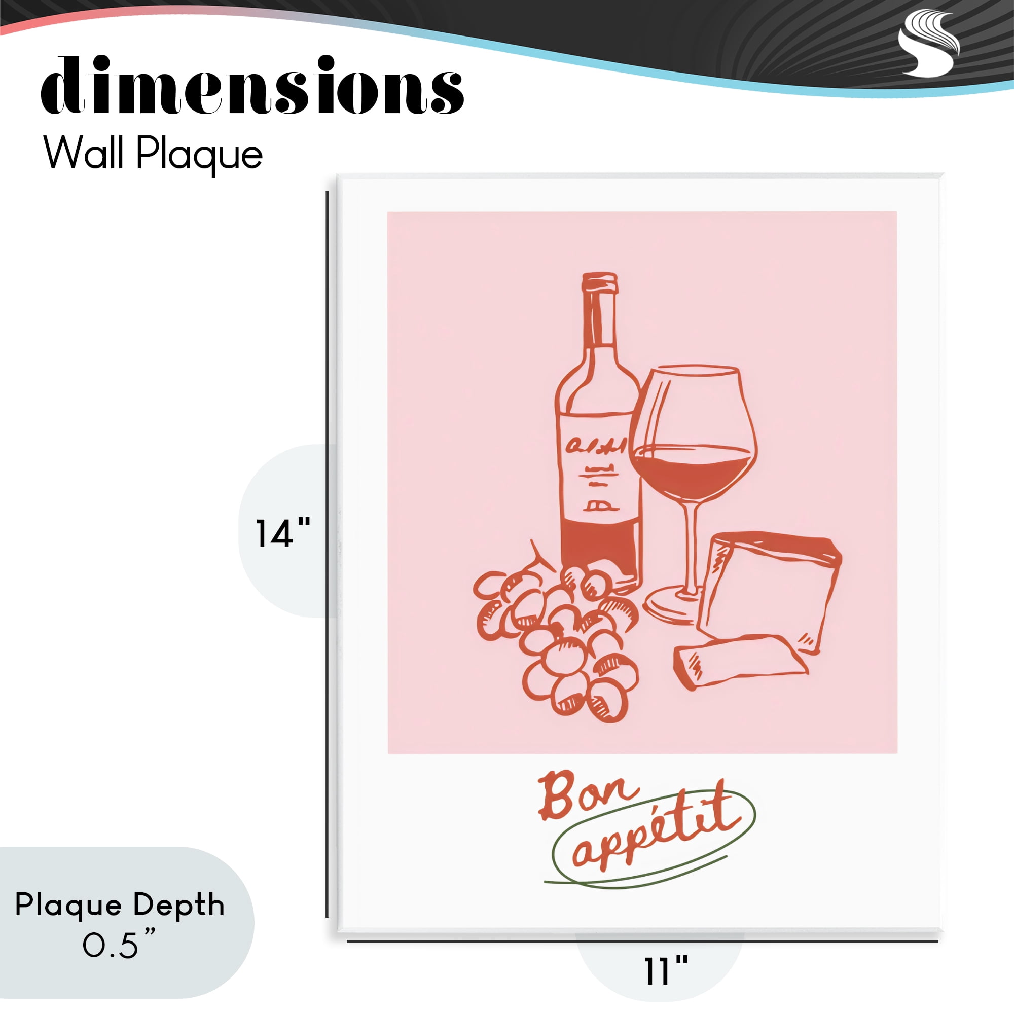 Stupell Industries Bon Appetit Wine & Grapes Wall Plaque Art, design by The Prints Vibe