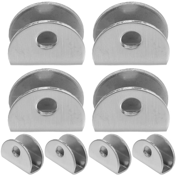 8 Pcs Glass Retainer Clips Mirror Hanging Kit Shelf Brackets Stainless Steel