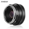 Andoer 35mm F1.6 Manual Focus Lens Large Aperture Compatible with Fujifilm Fuji X-A1/X-A10/X-A2/X-A3/X-AT/X-M1/X-M2/X-T1/X-T10/X-T2/X-T20/X-Pro1/X-Pro2/X-E1/X-E2/X-E2s FX-Mount Mirrorless Ca