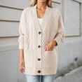 thumbnail image 4 of Cutuoiiu Women's Cable Knit Cardigan Sweater Long Sleeve Button Pockets Jackets Gifts, 4 of 4