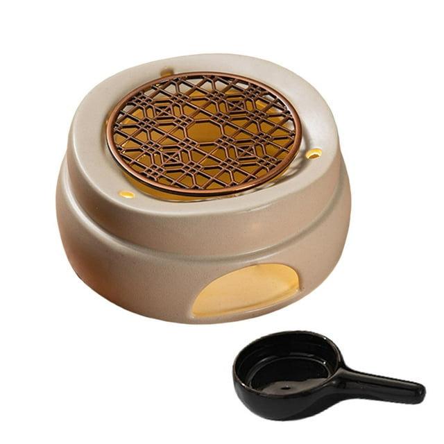 Calentador de tetera de cerámica, soporte para calentador de té con salvamanteles, perfecto para teteras de y tetera de cerámica, adecuado para Salvamanteles Bronce Baoblaze Vela calentador de tetera