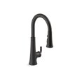 thumbnail image 1 of Kohler K-23766-WB-BL Tone Pull Down Kitchen Faucet with Konnect - Matte Black, 1 of 1