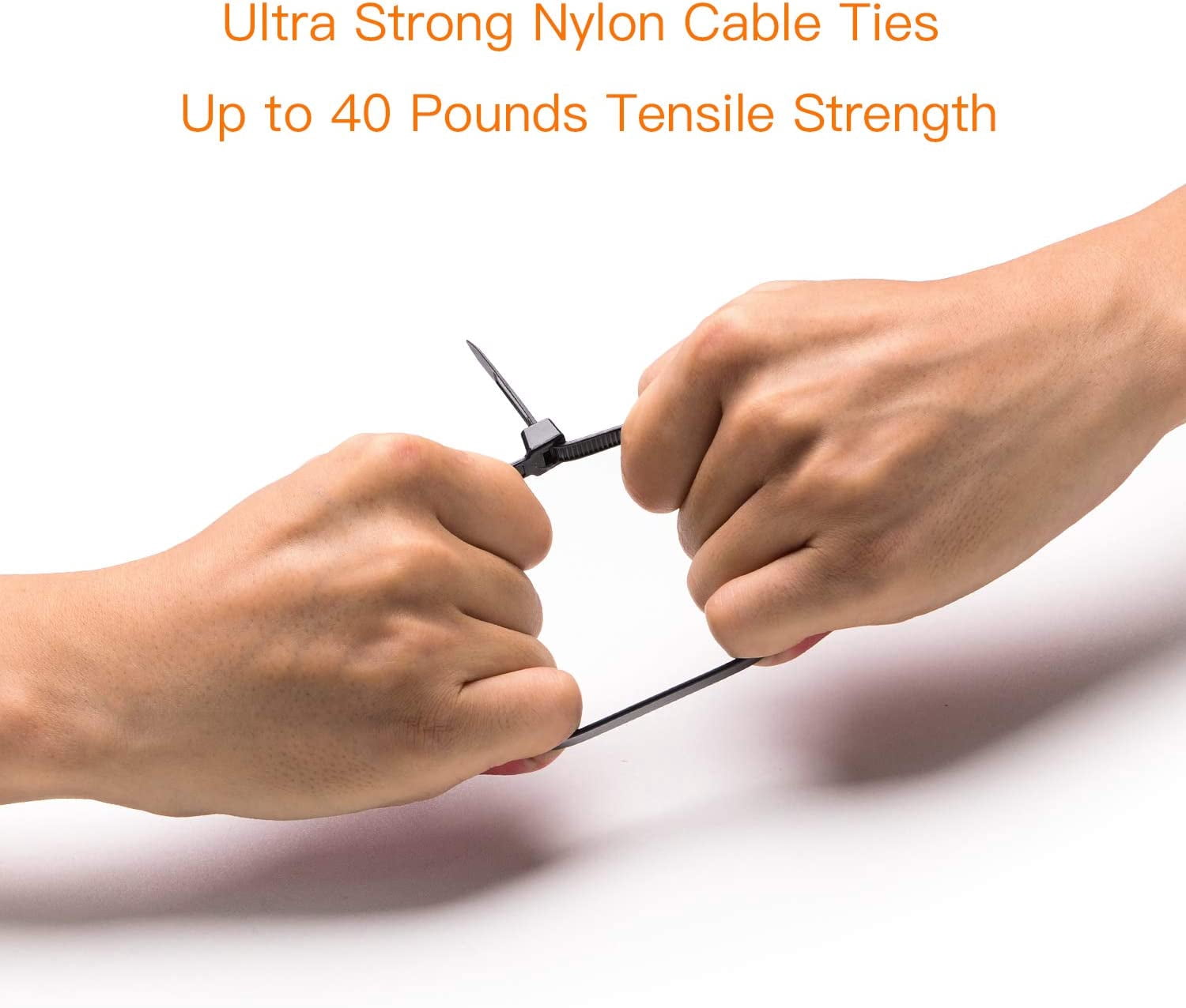 Cable Ties 6 Inch Heavy Duty Zip Ties with 40 Pounds Tensile Strength for Multi-Purpose Use, Self-Locking UV Resistant Nylon Tie Wraps, Indoor and Outdoor Tie Wire. 200 Pcs Black