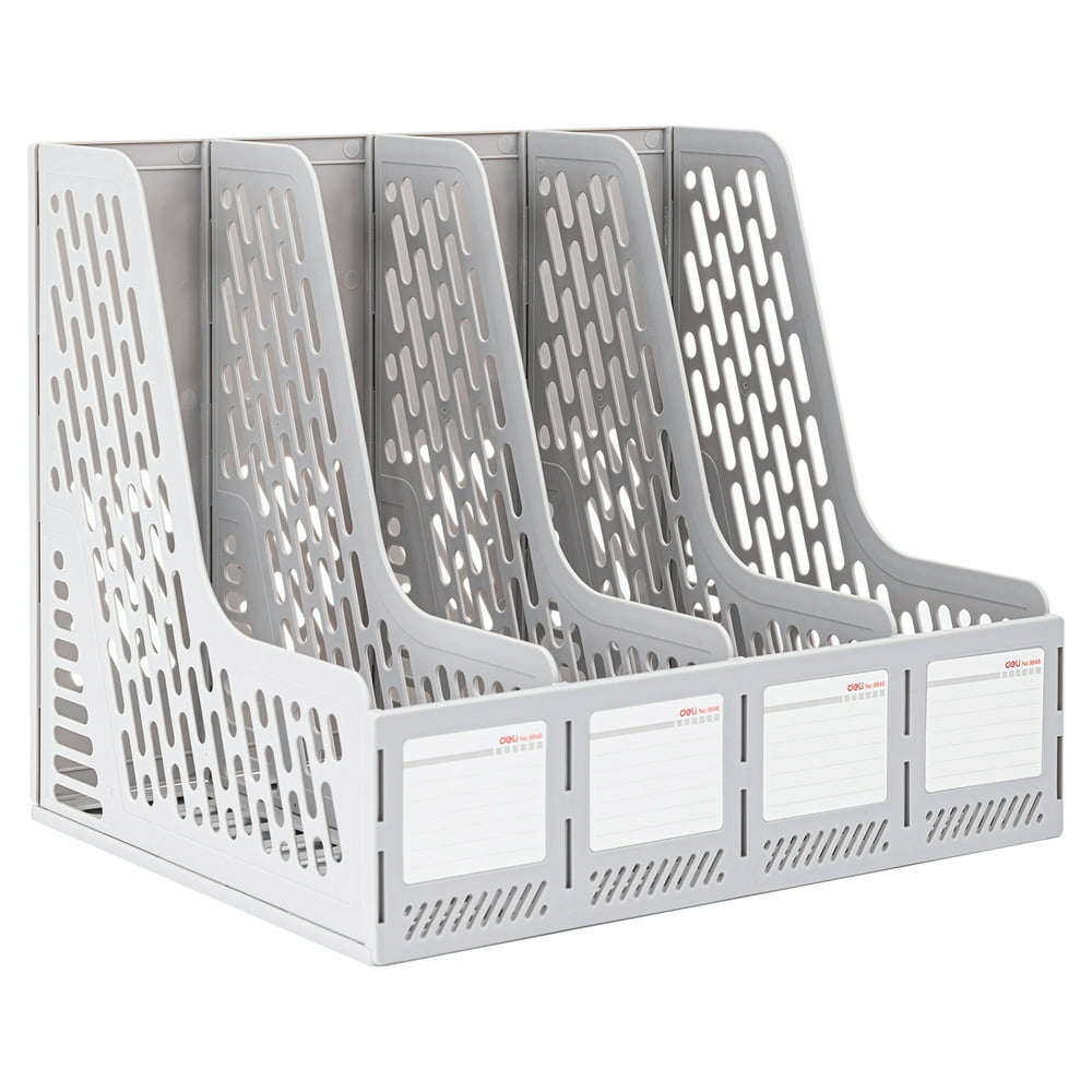 Deli Magazine File Book Holder Desktop Organizer , 4 Compartments