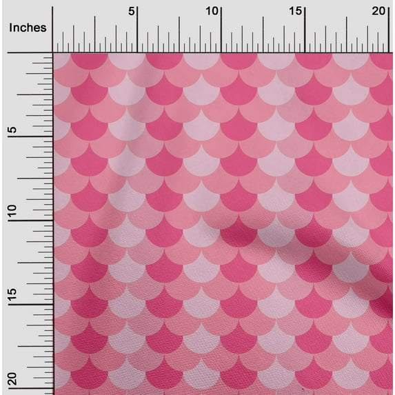 oneOone Cotton Jersey Dark Pink Fabric Scales Geometric Dress Material Fabric Print Fabric By The Yard 58 Inch Wide