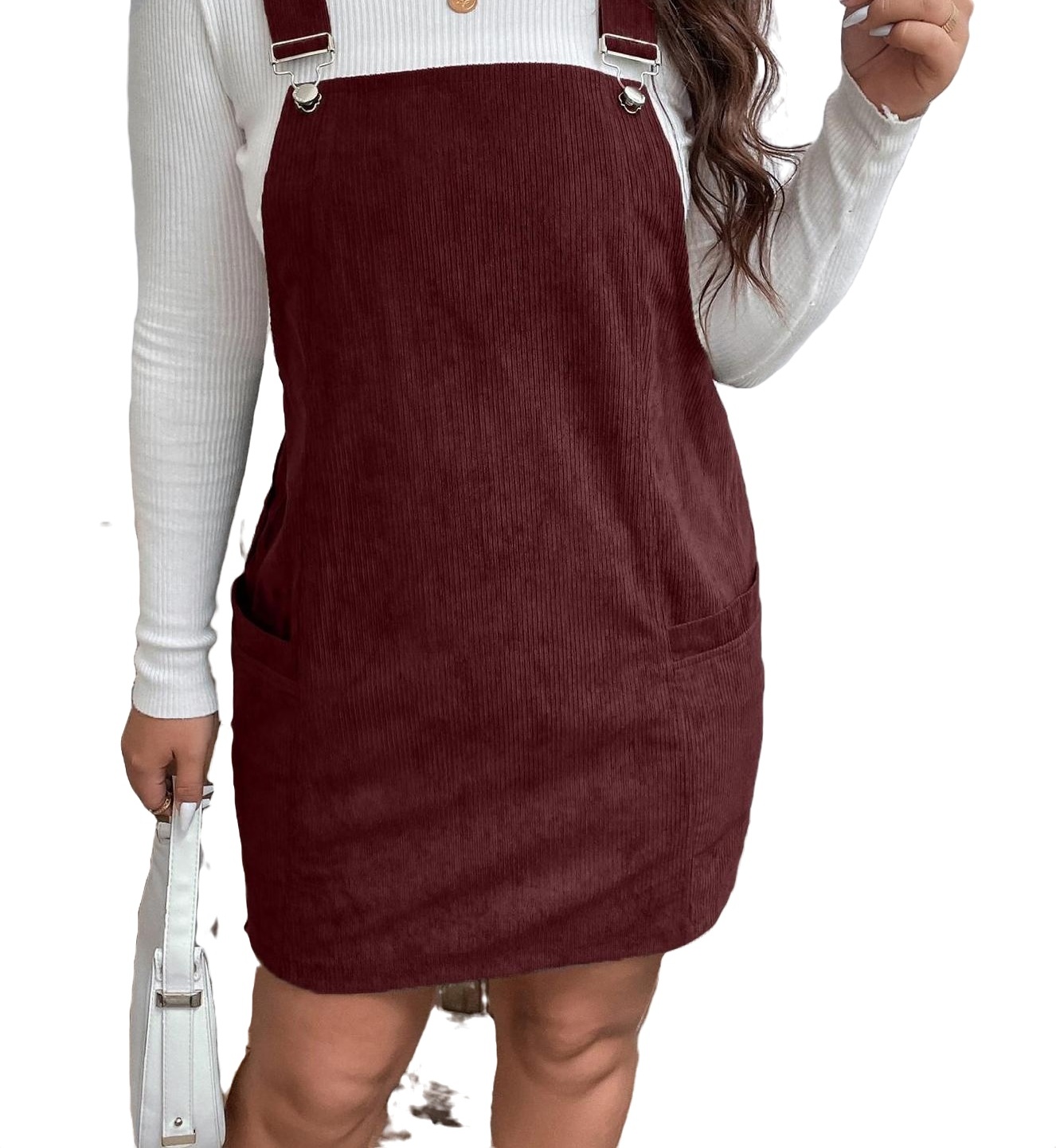 Maroon corduroy hot sale overall dress