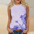 thumbnail image 2 of GERsome Tank Tops for Women Crew Neck Sleeveless Floral Tops Loose Fit Basic T Shirts Summer Beach Vacation Outfits S-2XL, 2 of 4
