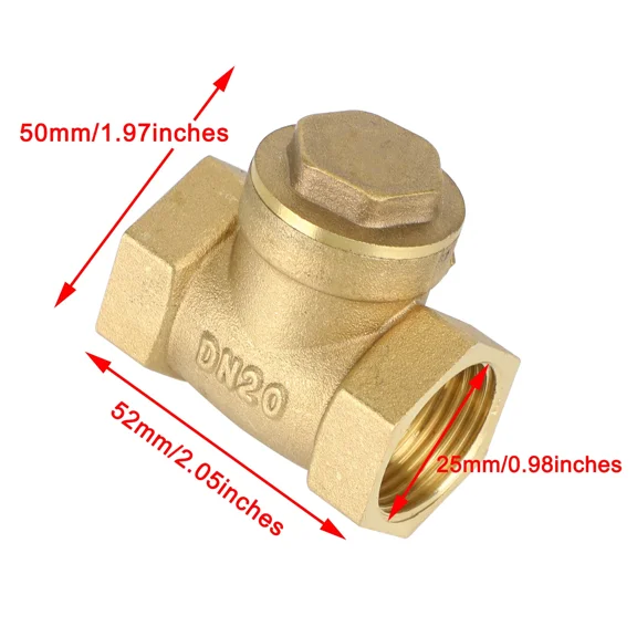 3/4" Npt Brass Water Oil Gas Swing Check Valve Threaded Plumbing Fitting Usa