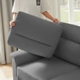 thumbnail image 4 of Modern Snowfleece Velvet Three Seat Sofa Couch with Nailhead Trim, High Back Support, Thick Foam Spring Cushions, Wood Metal Frame, 700LB Capacity, for Living Room Bedroom Office Lounge (Grey), 4 of 9