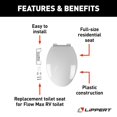 thumbnail image 3 of Lippert Components Toilet Seat 2022121972 Flow Max; For Use With Lippert Flow Max Toilets; Full Size Residential Style/Elongated; Closed Front; Slow Close Seat And Lid; White; Plastic; Without Logo, 3 of 8