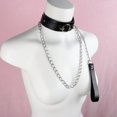 thumbnail image 5 of Slave Bondage Collar Luxury leather Neck Restraint Chain Leash BDSM Erotic Sex Toys For Women Couples Adult Games, 5 of 5