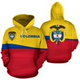 thumbnail image 4 of Sudadera con capucha con estampado 3D de la bandera de Colombia y emblema nacional, sudadera con capucha con estampado de flor de hibisco, ropa para hombre, chándal de manga larga, sudaderas con capuc, 4 of 4