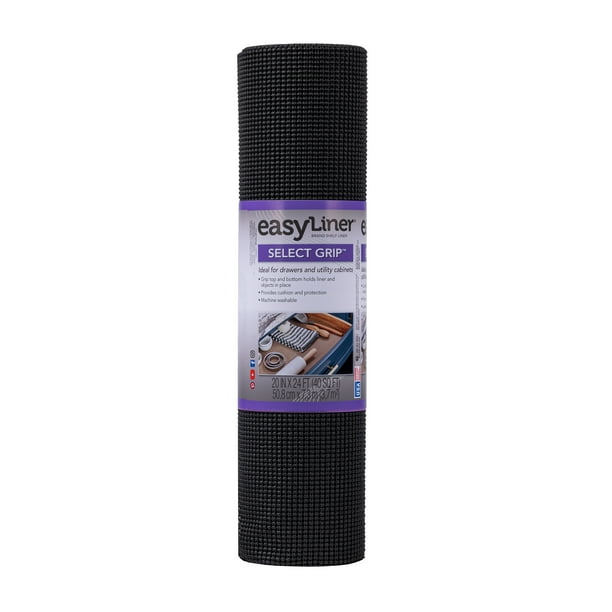 EasyLiner Select Grip 20 In. x 24 Ft. Shelf Liner, Black