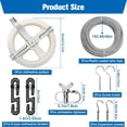 thumbnail image 4 of Clothesline Outdoor Kit, Wire Rope, 5-Inch Pulley, S-Type Divider, Tightener, Screw, Hook and Expansion Screw, 4 of 8