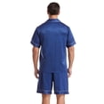 thumbnail image 2 of Conjunto de pijama corto de color liso con solapa para hombre, ropa de casa de verano de talla grande, de satén mate, de manga corta y ocio, 2 of 6