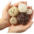 thumbnail image 3 of 36 Pcs Wicker Rattan Balls Decorative Balls for Vase Centerpiece Bowls Orbs Filler for Home Decor,4 Sizes White, Wood Color, Light Tan, Coffee,2.8'',2.4'',2'',1.6'', 3 of 6