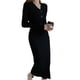 thumbnail image 1 of Qarigey Vestido hecho de pana Estilo clásico Amplia aplicación Tela transpirable Manga Vestidos Mujer Casual Vestidos Negro SG, 1 of 6
