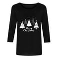 thumbnail image 5 of Wiyuqeen Santa Cluas Shirts for Women Plus Size Christmas T Shirts 3/4 Sleeve Xmas Graphic Tees Crew Neck Loose Fit Blouses S-5XL, 5 of 7