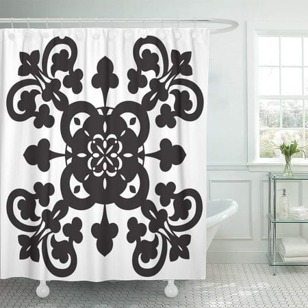 KSADK Hand Drawing for in Black and White Colors Italian Majolica The Best Bathroom Shower Curtain 60x72