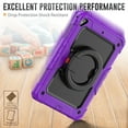 thumbnail image 6 of iPad 6th Generation Case with Built in Screen Protector, iPad 5th Gen Case 9.7 Inch, iPad Air 2 Case, Kids Shockproof Child Proof Cover with Rotating Stand Handle Grip for iPad 9.7" 2018/2017,Purple, 6 of 6