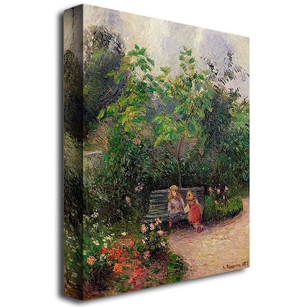 Trademark Fine Art "Garden at the Hermitage, Pontoise, 1877" Canvas Art by Camille Pissarro