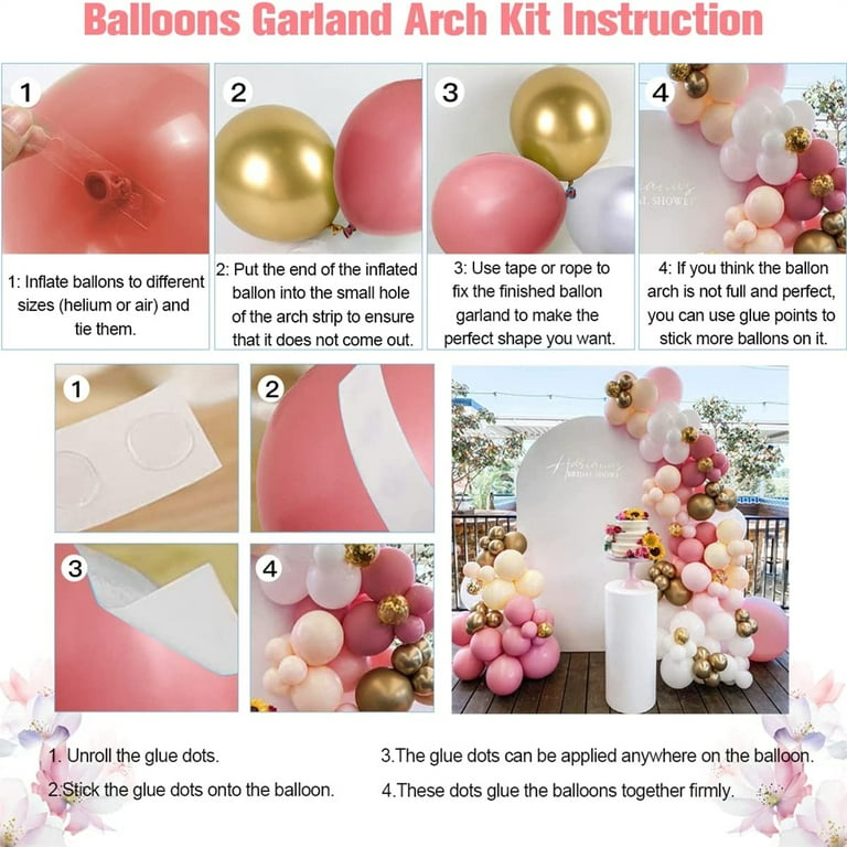Dusty Pink Balloon Arch Kit Ivory Rose Gold Metallic Latex Balloons for  Baby Shower Wedding Girl Birthday Anniversary Bachelorette Party Holiday  Decorations 