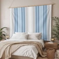 thumbnail image 3 of Blue Gray Stripes Tapestry for Bedroom Wall Hanging Tapestry, Contemporary Minimalist Abstract Lines Ceiling Backdrop Tapestries Poster Blanket Wall Decor for Teens Room Living Room Dorm 55" x 73", 3 of 8