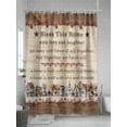 thumbnail image 5 of Fsddascl Farmhouse Shower Curtain Set - Long 72" x 84" Washable Bathtub Curtain with 12 Hooks, Brown Country Star Berry Vintage Wood Grain Waterproof Fabric Stall Shower Curtains for Bathroom/Bathtub, 5 of 6