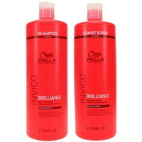 Wella Invigo Brilliance Coarse Shampoo 33.8 oz & Invigo Brilliance Coarse Conditioner 33.8 oz Combo Pack