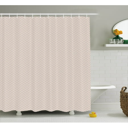 Retro Shower Curtain Horizontal Chevron Zig Zag Pattern Geometric Monochrome Nostalgic Design Fabric Bathroom Set With Hooks 69w X 75l Inches Long Retro Shower Curtain Horizontal Chevron Zig Zag Pattern Geometric Monochrome Nostalgic Design Fabric Bathroom Set With Hooks 69w X 75l Inches Long