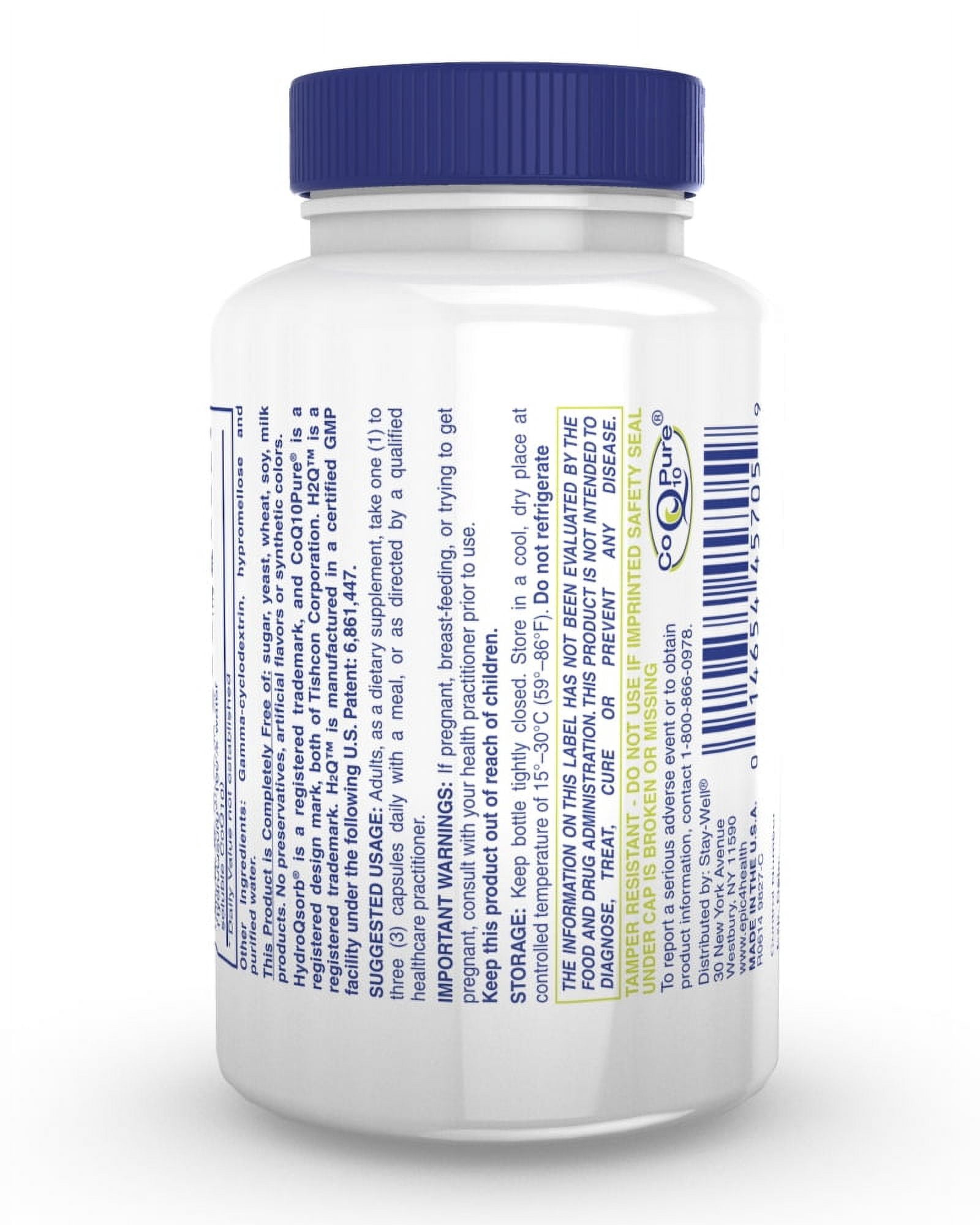 H2Q CoQ-10 (8x Absorption) 100mg (NON-GMO) 60 Vegecaps