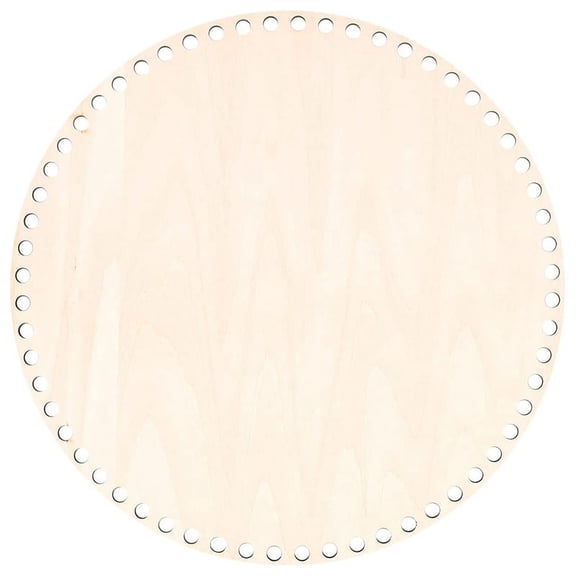 30cm Natural Wooden Basket Bottom with Hole, Circle Blank Wood Base for DIY Knitting Crochet Bag Bottom Shaper Craft