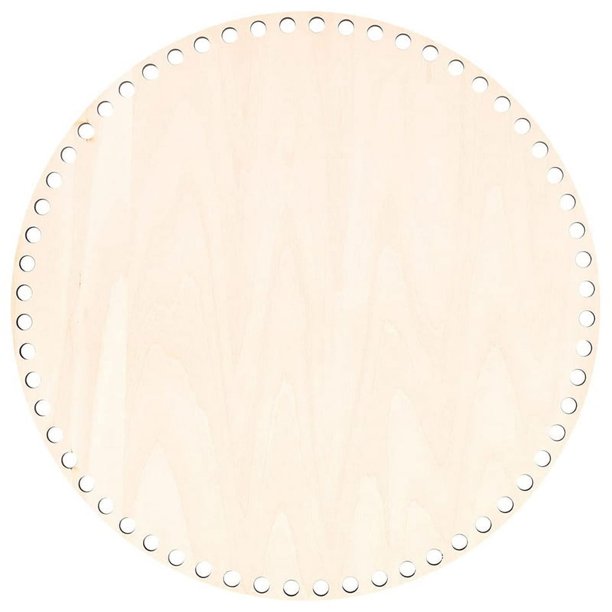 Fondo de Cesta Madera Natural 30 Cm con Orificio, Base Circular en para DIY Bolsa Ganchillo Tejer Modelador