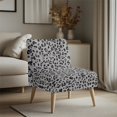 thumbnail image 3 of HELLHERO Black and Gray Leopard Print Dustproof Easy Installation Armless Accent Chair Washable Cover Stain Protection Armless Accent Chair Cover for Armless Chair, 3 of 8