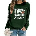 thumbnail image 4 of WEAIXIMIUNG Chandails en Molleton pour Femmes Chandail à Manches Longues Chandails à Capuchon Femmes Chandails en Molleton à Manches Longues Col Rond Décontracté Football Graphique Imprimé Chandail Léger Chandails en Molleton Blouse Top, 4 of 4