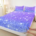 thumbnail image 3 of Manfei Dreamy Starry Sky Full Size Sheets, Purple Blue Bling Stars Bed Sheets, Teens Kids Boys Girls Sheet Sets, Lightweight Room Decor, 4 Pieces, 3 of 7
