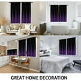 thumbnail image 5 of Purple and Black Kitchen Window Curtains 27.5 x 39 Inch Small Short Mini Cafe Rod Pocket Gothic Goth Ombre Cool Dark Living Bedroom Room Home Treatment Set of 2 Curtain Panels Drapes Tiers, 5 of 7