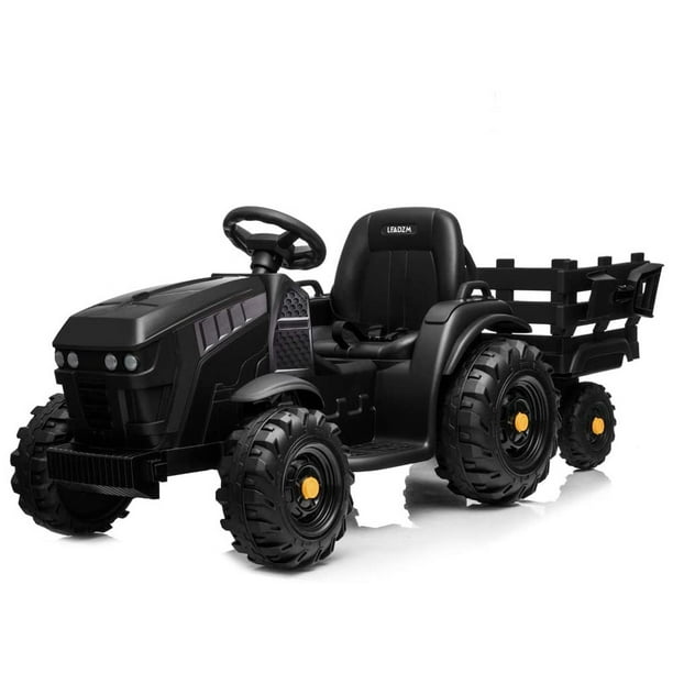 Kids Electric Tractor with Trailer, 12V Power Children Ride On Tractor, Pedal Powered Kids Ride