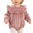 thumbnail image 6 of Staki Baby Girl Bubble Shirt Romper Outfit Long Sleeve Fall Bodysuit Top Newborn Oversized Crewneck Jumpsuit 0-18M,3-6 Months, 6 of 6