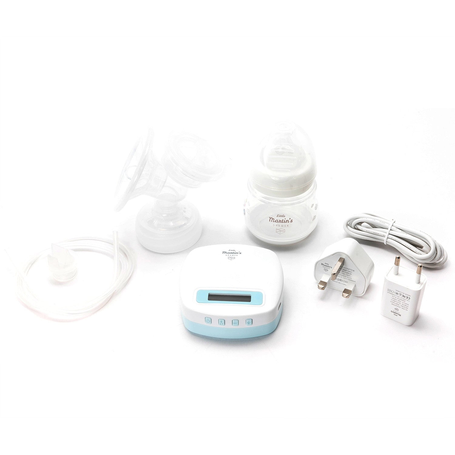 Little Martin's Drawer Rechargeable Single Electric Breast Pump, Gentle & Comfort Breastfeeding Pump, Wireless, Whisper Quiet Motor, Perfect for Travel - Blue