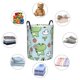 thumbnail image 4 of Fotbe Cute Floral Frog Cesto de Ropa con Asas, Cesto Impermeable de Gran Capacidad, Bolsa de Lavado para Dormitorio, Cesto de Ropa con Ruedas y Asas-Small, 4 of 6