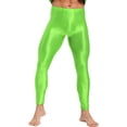 thumbnail image 2 of CHICTRY Leggings de Sport Brillants pour Hommes, Yoga, Course, Compression, Vert Fluorescent L, 2 of 5