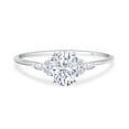 thumbnail image 3 of 1 CT Center 7X5MM Oval, Marquise & Round Cut Lab Created Moissanite Diamond Solitaire Engagement Ring For Women In 14k Solid White Gold ( VVS1 Clarity, 1.00 Cttw)-10, 3 of 6