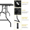 thumbnail image 4 of Vebreda Folding Table 6ft Plastic Folding Outdoor Table, Black, 4 of 8