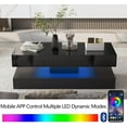 "ChVans LED Coffee Table with Storage Drawers, High Gloss, 20 Colors ...