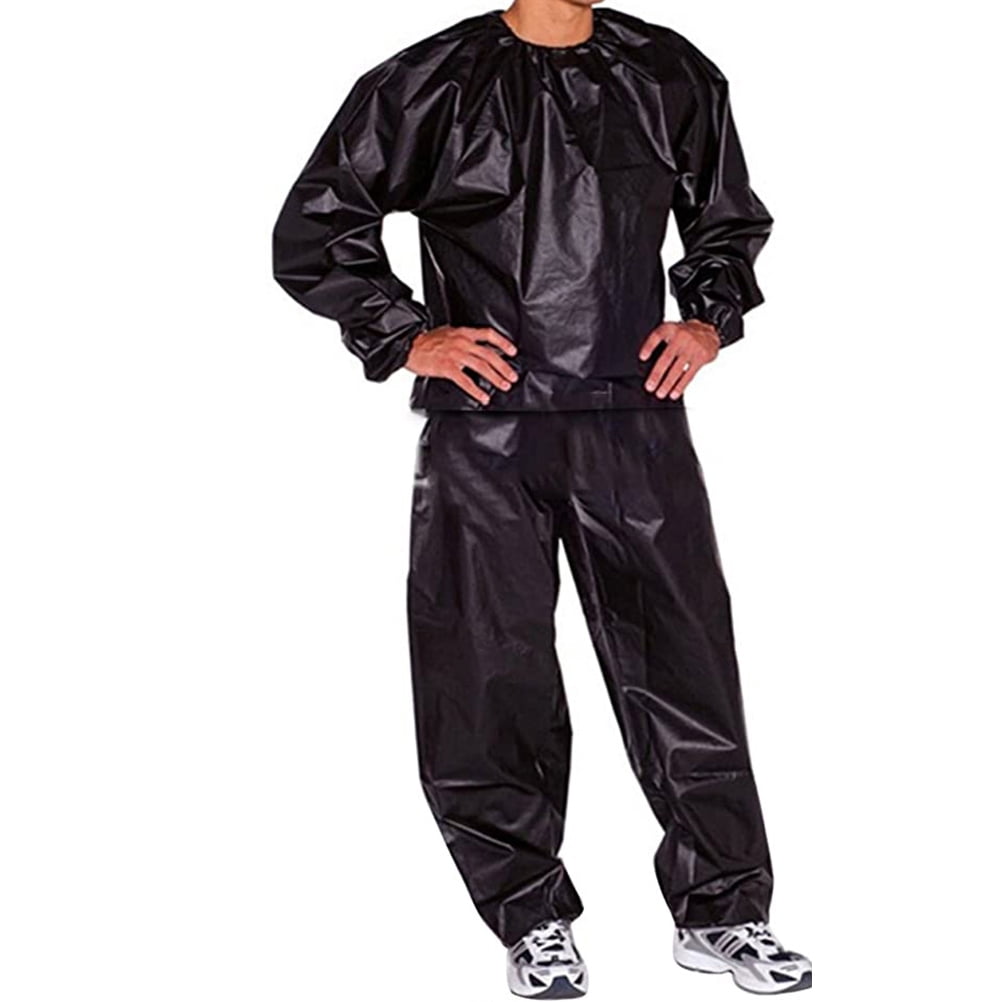 Sweat Suit Sealed Fitness Fat Burning Sports Sauna Suit Black ...