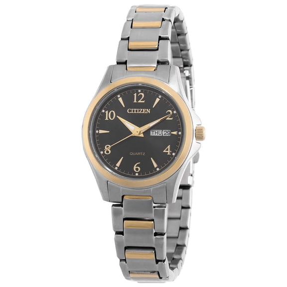 Citizen Quartz Black Dial Two-Tone Ladies Watch EQ0614-52E