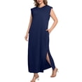 thumbnail image 5 of Cueply Women's Plus Size Maxi Dresses Casual Split Long Sleeveless Dress for Women with Pockets, 5 of 7